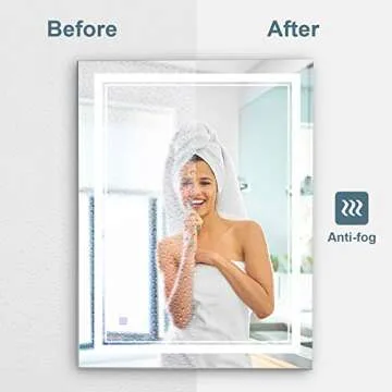 BBE 36x28 Inch LED Bathroom Mirror Vanity Mirror with Dimmable Light 2700K-6000K CRI 90+ Wall-Mounted Anti-Fog for Makeup Hardwire and Plug in (Horizontal/Vertical)