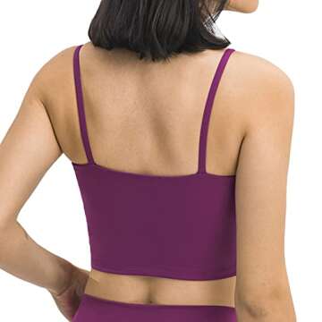 Lemedy Women Padded Sports Bra Fitness Workout Running Shirts Yoga Tank Top (L, Red Violet)