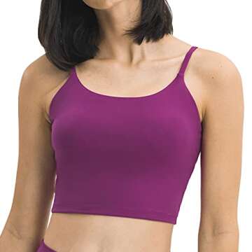 Lemedy Women Padded Sports Bra Fitness Workout Running Shirts Yoga Tank Top (L, Red Violet)