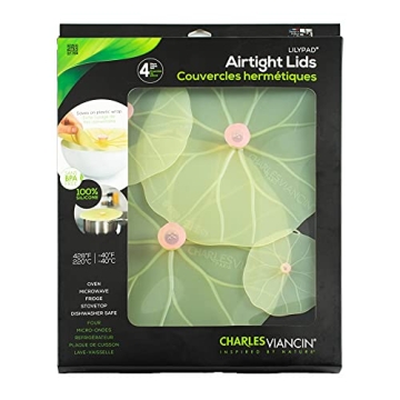 Charles Viancin - Lilypad Lid Gift-Box - Set of 4 Silicone Lids for Food Storage and Cooking - 11''/...