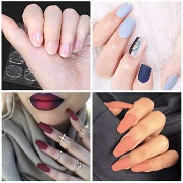 Allstarry 1200pcs (50 Sheets) Adhesive Tabs Ultrathin Waterproof Breathable Double-Sided Jelly Nail Sticker Super Sticky False Nail Glue Sticker Transparent Flexible for Manicure