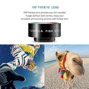 [3 in 1 Lens Kit] Milocos Professional Clip-on HD Lens Kit, 15x Macro Lens + 0.36x Wide Angle Lens + 195° Fisheye Lens for iPhone,iPad,Samsung,Windows & Most Smartphones