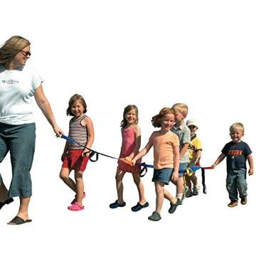 Brand New World WR99 Safety Walking Rope with Colorful Handles for up to 12 Children and 2 Adults (146 inches Long), Blue