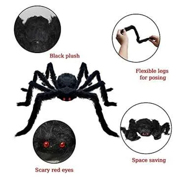 Giant Halloween Spiders Indoor Outdoor Decorations