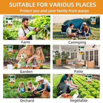 Solar-Powered 4 Pack Wasp Traps - Eco-Friendly Outdoor Pest Control