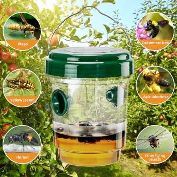 4 Pack Solar-Powered Wasp Traps for Effective Outdoor Control