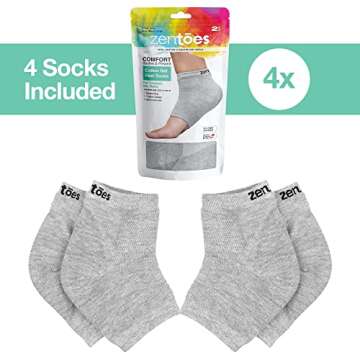 ZenToes Moisturizing Heel Socks – Spa Socks to Heal Dry Heels Overnight (2 Pairs)