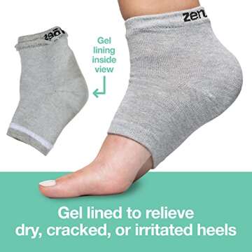 ZenToes Moisturizing Spa Socks for Dry Heels Treatment
