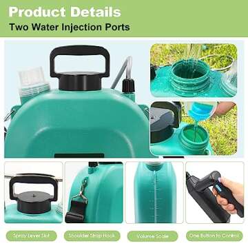 Battery Powered Sprayer 2 Gallon, Upgrade Powerful Electric Sprayer with 3 Mist Nozzles, Rechargeable Handle, Retractable Wand, Garden Sprayer with Adjustable Shoulder Strap for Lawn,Garden,Cleaning