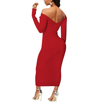 Elegant Off Shoulder Knitted Maxi Dress for Women