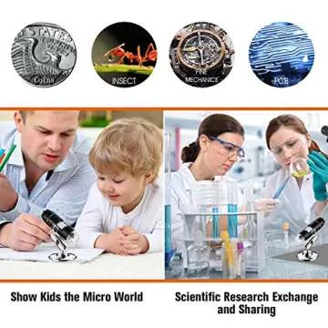 USB Microscope 1000x Magnification with 8 LEDs for All Devices