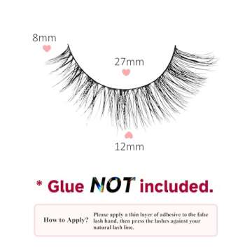 False Lashes Natural Lashes Wispy False Eyelashes Natural Eyelashes Fake Eyelashes Fake Lashes Pack 10 Pairs 12mm Calla Lily