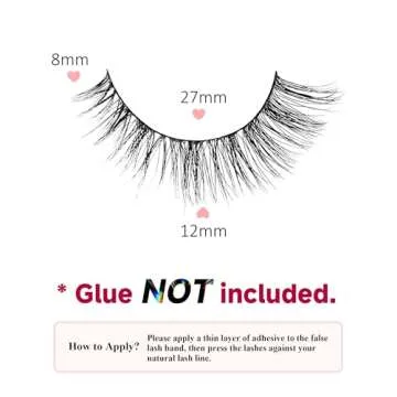 False Lashes Natural Lashes Wispy False Eyelashes Natural Eyelashes Fake Eyelashes Fake Lashes Pack 10 Pairs 12mm Calla Lily