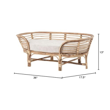 Stylish Rattan Cushion Dog Bed for Small Pets