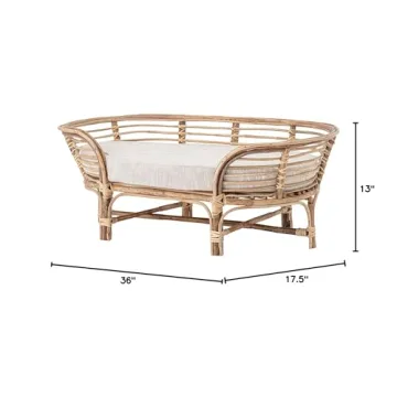 Stylish Rattan Cushion Dog Bed for Small Pets