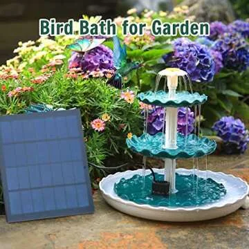 AISITIN 3 Tiered Bird Bath with Solar Pump Fountain