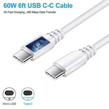 USB C Box Fast Wall Charger for Samsung Galaxy S25/S24 FE/A15/A14 5G/A16/A35/S23 FE/S22/S21 FE 5G/A13/A54/A03s/S21/A53/A23/Z Fold 5 4/A12,Google Pixel,20W PD Power Adapter with 6FT Type C to C Cable