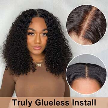 YASGRL 16" Undetectable Real HD Lace Kinky Curly Wig Human Hair 5x5 HD lace closure wigs human hair ...