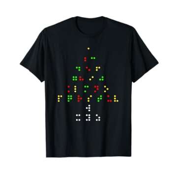 Holiday Braille Christmas Tree T-Shirt - Unique Gift for the Blind
