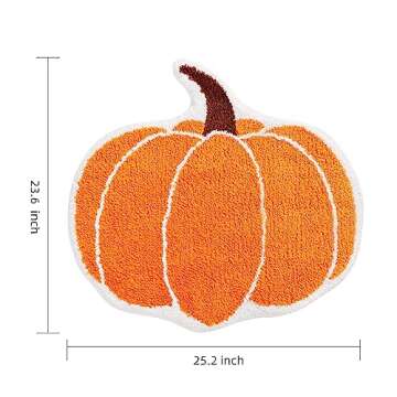 TRUEDAYS Cute Pumpkin Bath Mat – Soft Non-Slip Halloween Decor for Home
