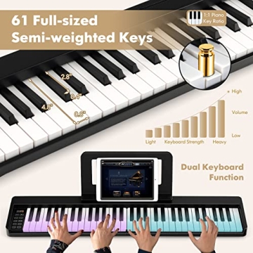 Costzon 61-Key Folding Piano Portable Electric Keyboard