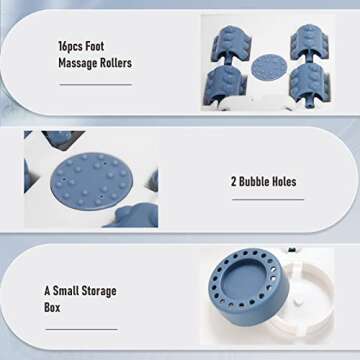 CURECURE Foot Spa Bath Massager with Bubbles, Vibrating and Heat, Digital Adjustable Temperature, Fast Heating and Home Pedicure Foot Bath Soaker with 16 Massage Rollers for Feet Stress Relief