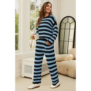 SENSERISE Women's Striped Lounge Set in Comfortable Style