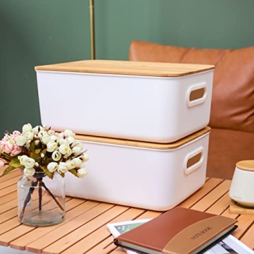Stylish Citylife Storage Bins with Bamboo Lids for Home Organization