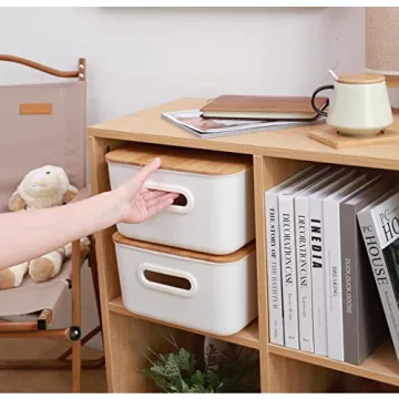 Stylish Citylife Storage Bins with Bamboo Lids for Home Organization