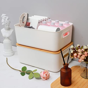 Stylish Citylife Storage Bins with Bamboo Lids for Home Organization
