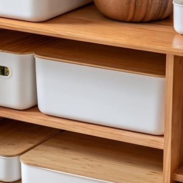 Stylish Citylife Storage Bins with Bamboo Lids for Home Organization