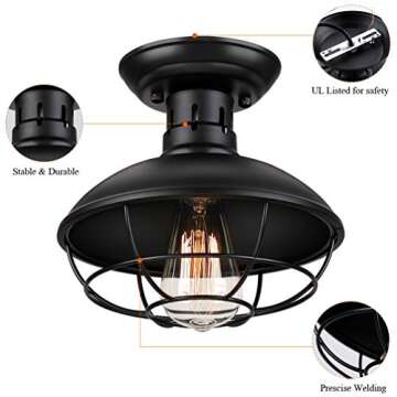 Stylish haultop Farmhouse Flush Mount Ceiling Light