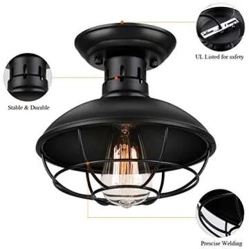 Stylish haultop Farmhouse Flush Mount Ceiling Light