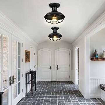 Stylish haultop Farmhouse Flush Mount Ceiling Light