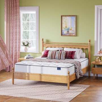 Vesgantti Twin Mattress, 10 Inch Innerspring Hybrid Single Bed Mattress in a Box with Breathable Foa...