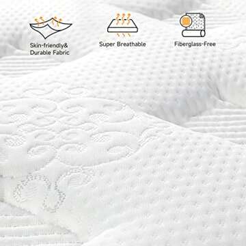 Vesgantti Twin Mattress, 10 Inch Innerspring Hybrid Single Bed Mattress in a Box with Breathable Foam and Pocket Spring, Ergonomic Design, Medium Firm Feel