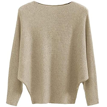 DENSSYNE Womens Oversized Lightweight Boat Neck Dolman Batwing Sweater Fall Winter Casual Slouchy Kn...