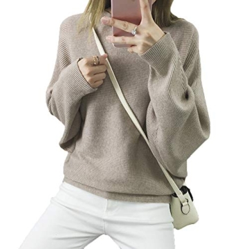 DENSSYNE Oversized Lightweight Boat Neck Sweater for Women