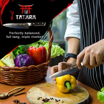 Tatara VG10 Damascus Chef Knife - Precision Sushi & Cooking Tool