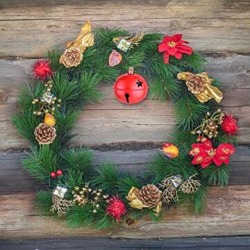 KUUQA 36 Pcs Christmas Jingle Bells Craft Bells Christmas Bells with Star for Christmas Party Christmas Tree Wreath Ornaments Holiday DIY Decorations