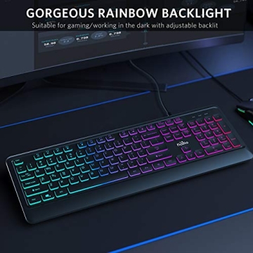 Fiodio Rainbow Gaming Keyboard - Quiet & Stylish