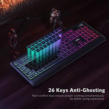 Fiodio Rainbow Gaming Keyboard - Quiet & Stylish