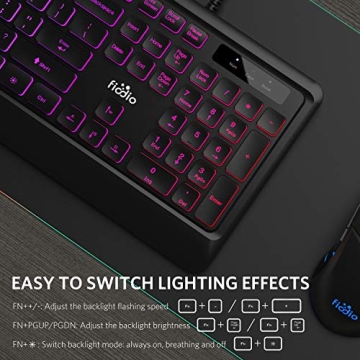 Fiodio Rainbow Gaming Keyboard - Quiet & Stylish