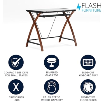 Elegant Glass Computer Desk for Home Office Setup