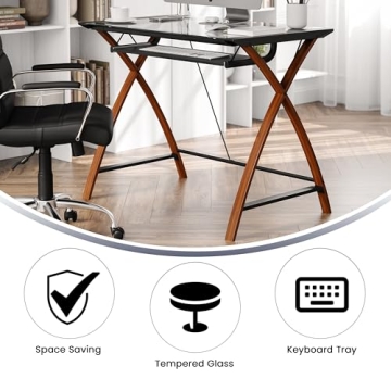 Elegant Glass Computer Desk for Home Office Setup