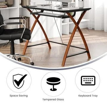 Elegant Glass Computer Desk for Home Office Setup