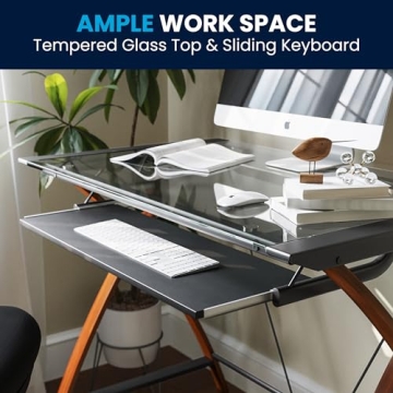 Elegant Glass Computer Desk for Home Office Setup