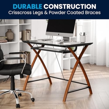 Elegant Glass Computer Desk for Home Office Setup