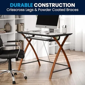 Elegant Glass Computer Desk for Home Office Setup