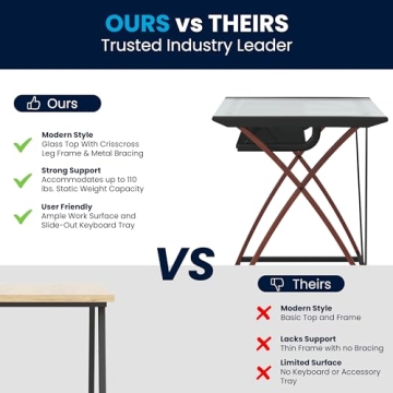 Elegant Glass Computer Desk for Home Office Setup